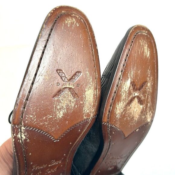 David X Genuine Lizard and Ostrich Men's Dress Shoes Black Size 9.5 - Picture 13 of 14